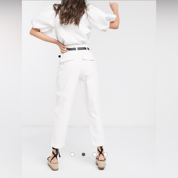 New Look High Rise Ovoid Shape White Denim Pants | Size 10 - Picture 3 of 13